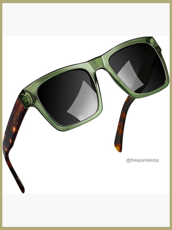 Acetate Square Sunglasses Polarized UV400 Oversized Retro Shades